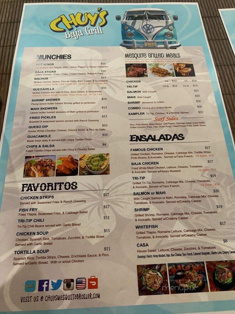 Chuy's Mesquite Broiler - Bakersfield, CA menu_pic
