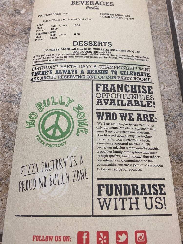 Todd's Pizza Factory - Woodlake, CA menu_pic