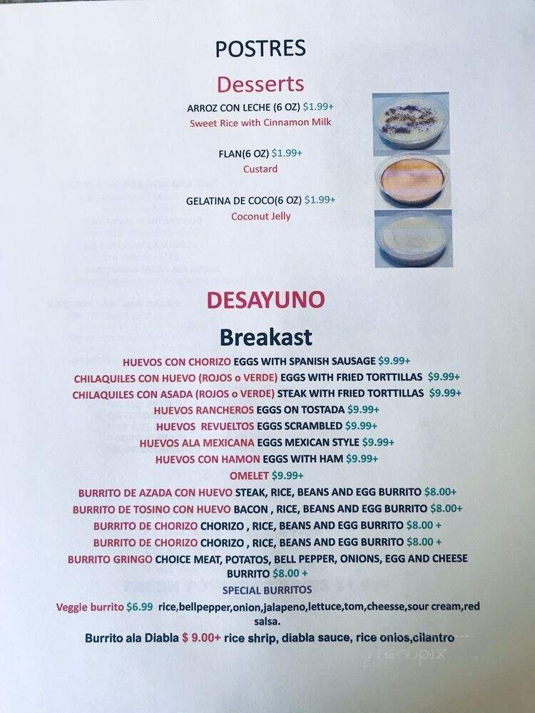 Taqueria & Estrellas - Santa Paula, CA menu_pic