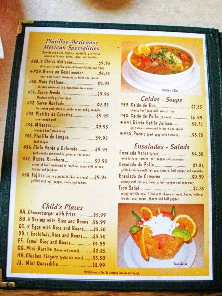 Tlaquepaque Restaurant - Santa Paula, CA menu_pic