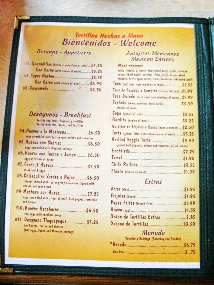 Tlaquepaque Restaurant - Santa Paula, CA menu_pic