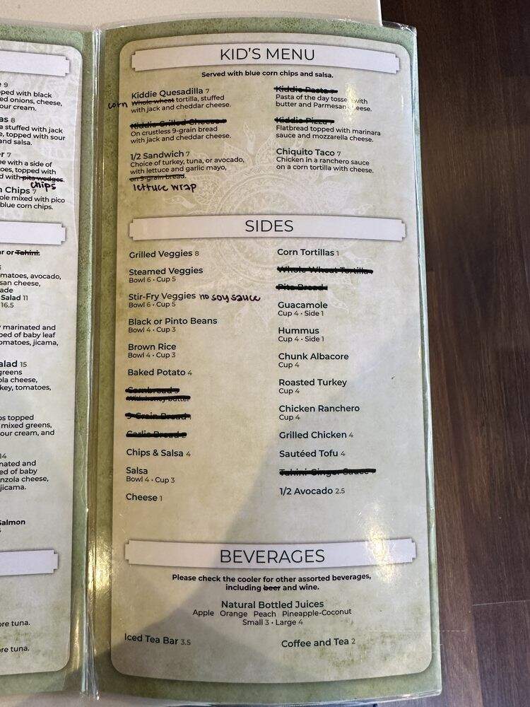 Natural Cafe Vii - Westlake Village, CA menu_pic