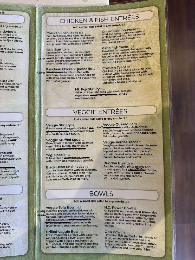 Natural Cafe Vii - Westlake Village, CA menu_pic