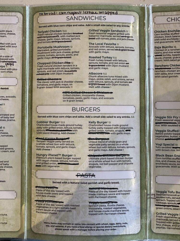 Natural Cafe Vii - Westlake Village, CA menu_pic