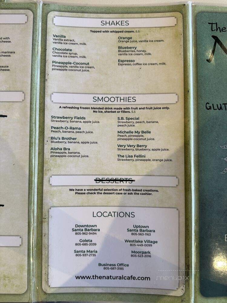 Natural Cafe Vii - Westlake Village, CA menu_pic