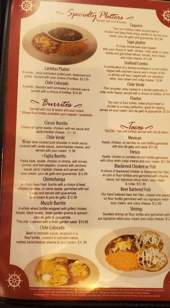 Anita's Mexican Grill - Bakersfield, CA menu_pic