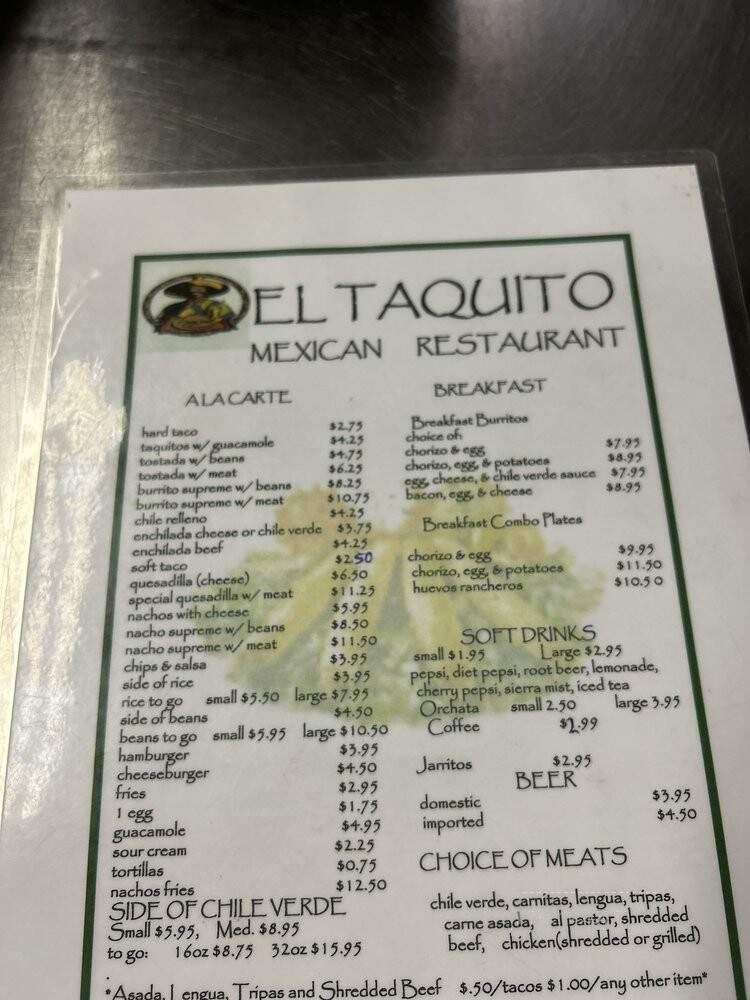 El Taquito - Bakersfield, CA menu_pic