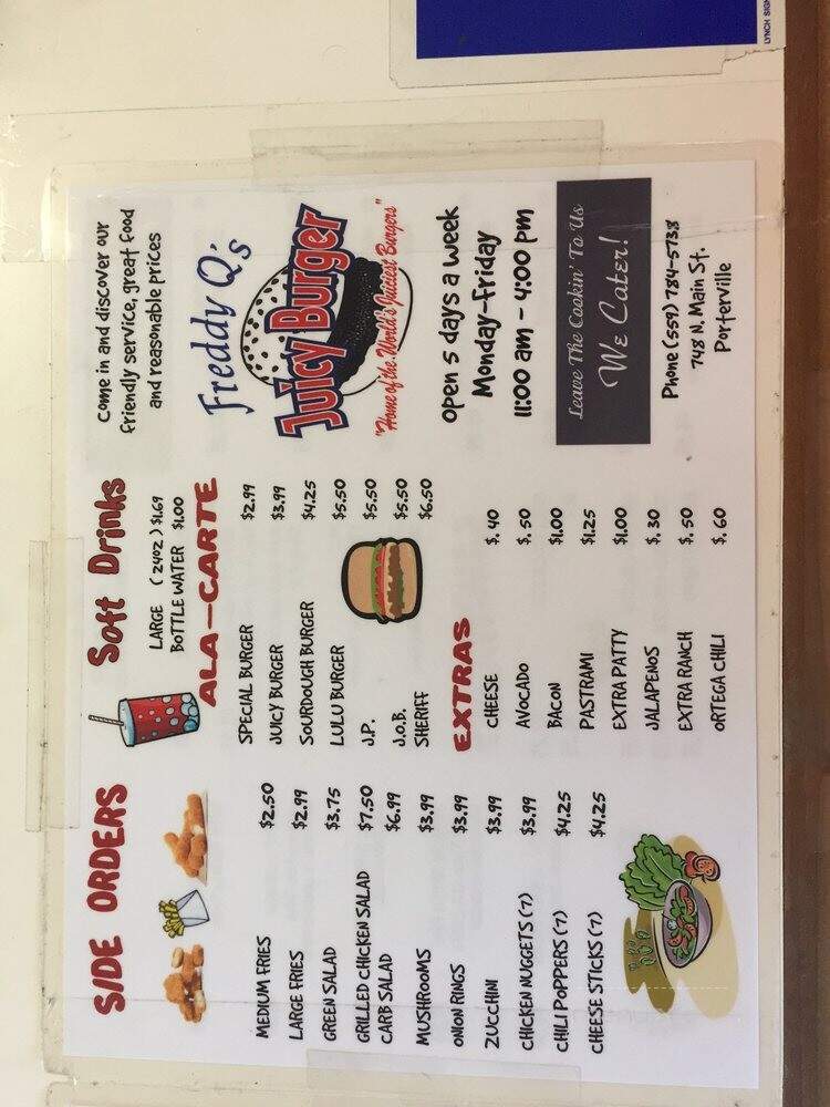 Juicy Burger - Porterville, CA menu_pic