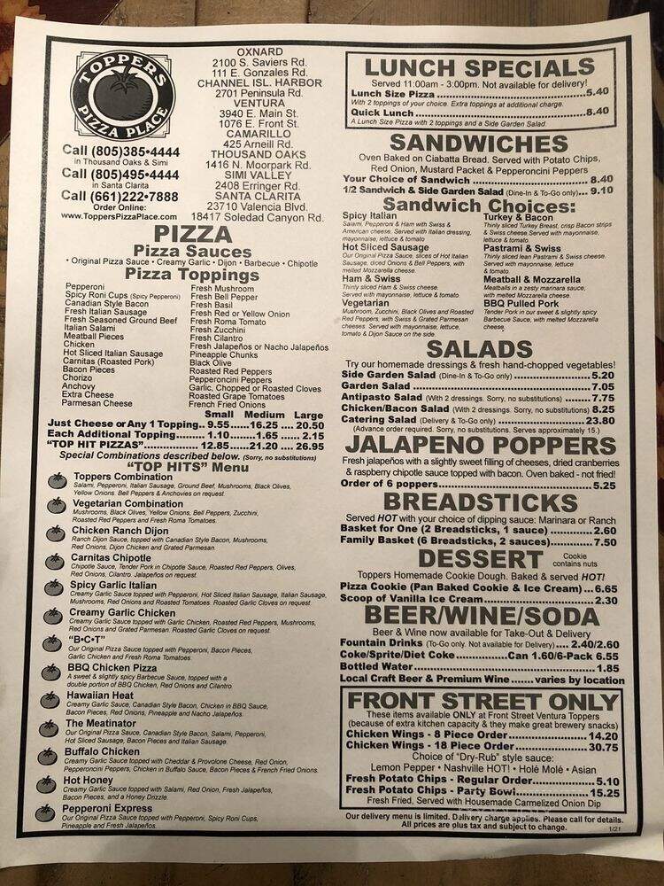 Toppers Pizza Place - Oxnard, CA