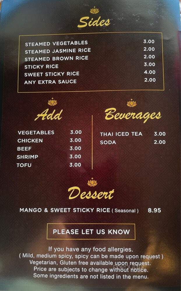 Lotus Thai Cuisine - Los Osos, CA menu_pic