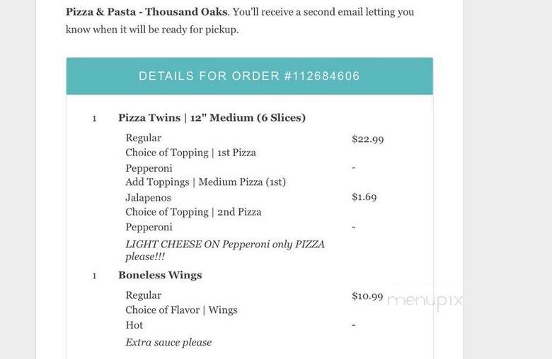 Ameci Pizza & Pasta - Thousand Oaks, CA menu_pic