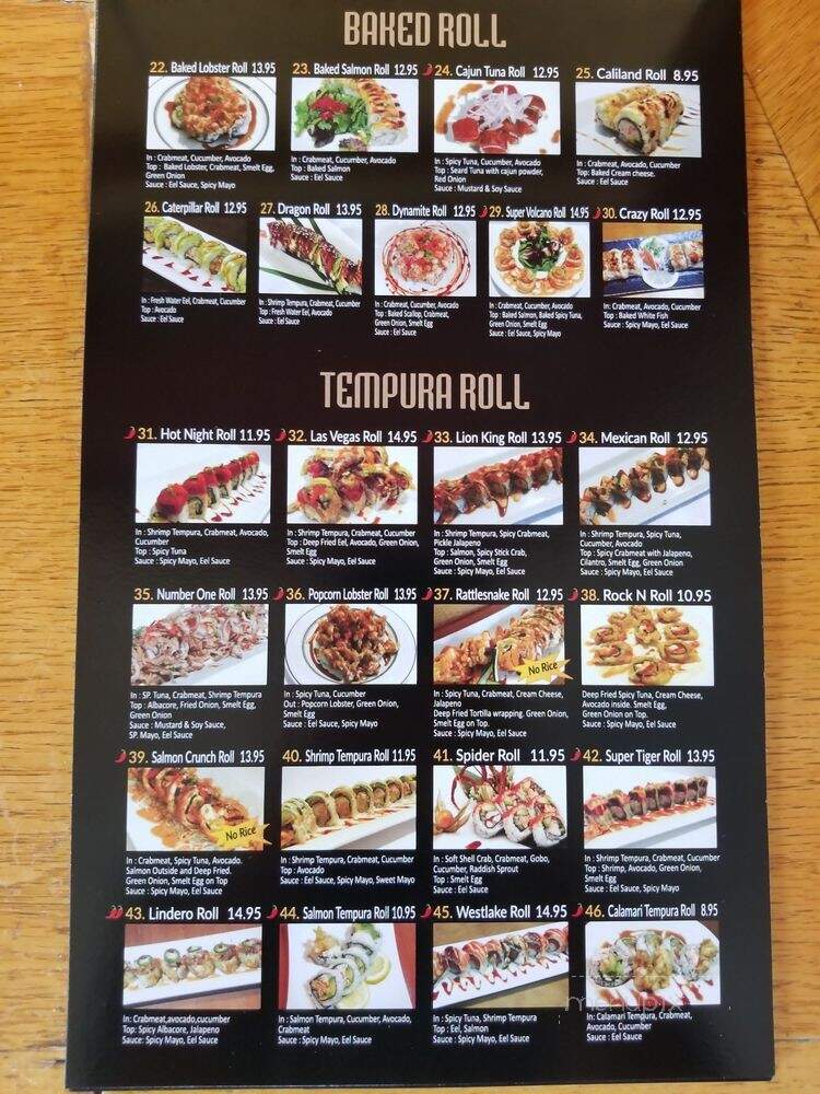 Genki Sushi - Westlake Village, CA menu_pic