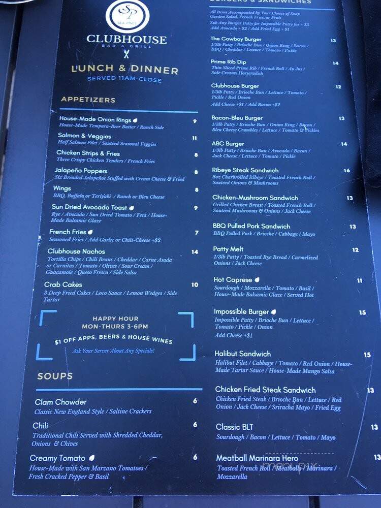 Clubhouse Sports Bar & Grill - Los Osos, CA menu_pic