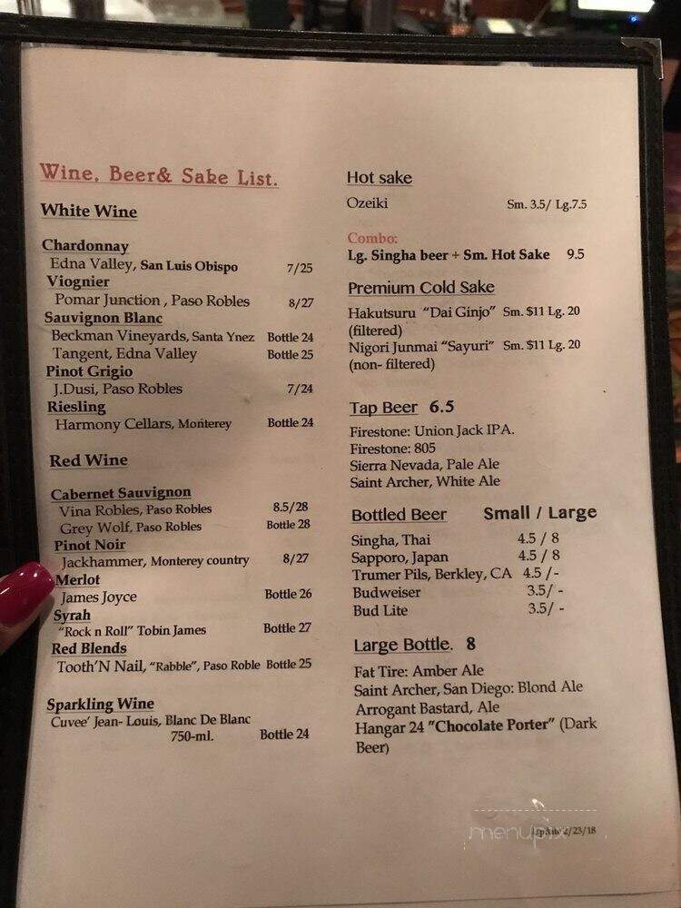 Thai Palace - San Luis Obispo, CA menu_pic