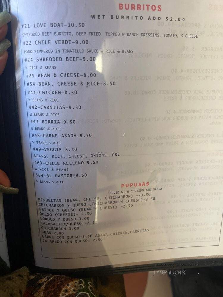 Poncho's Place - Piru, CA menu_pic