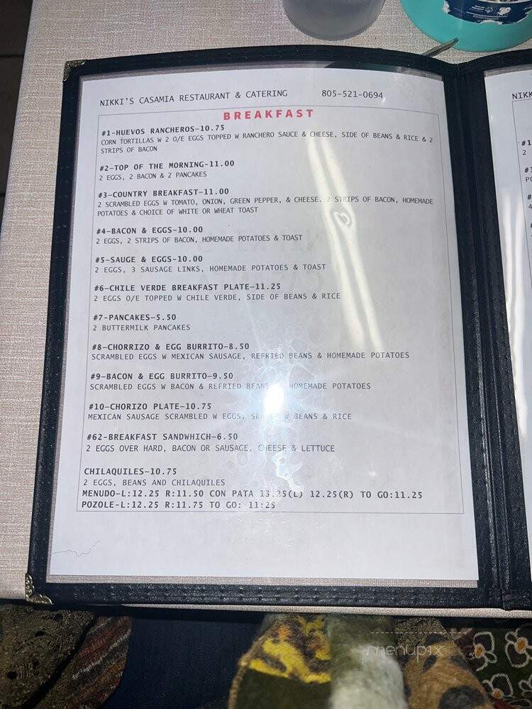 Poncho's Place - Piru, CA menu_pic