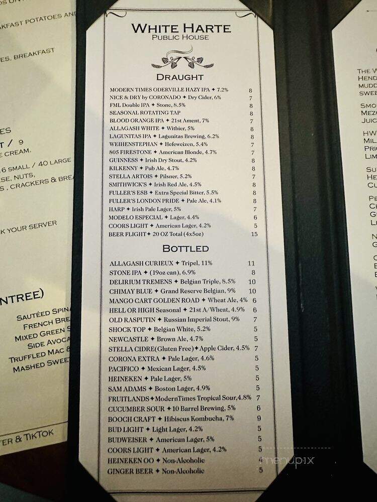 White Harte Pub - Woodland Hills, CA menu_pic