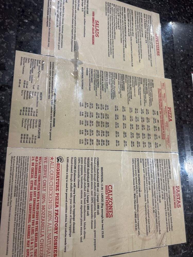 Pizza Factory - Three Rivers, CA menu_pic