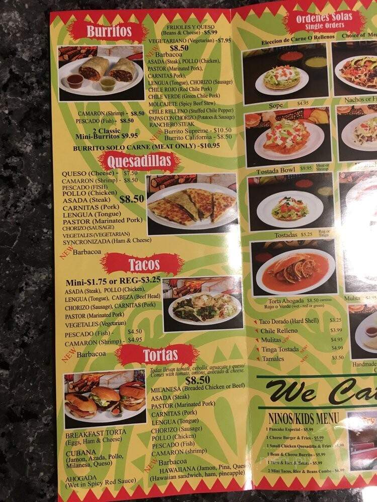 Ponchos Restaurant - Winnetka, CA menu_pic