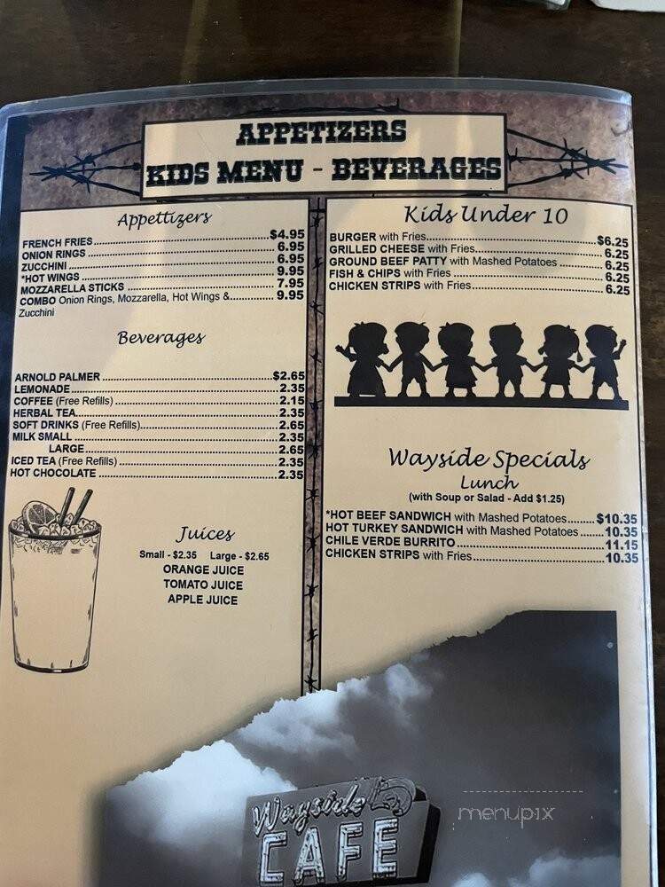 Wayside Cafe - Rosamond, CA menu_pic
