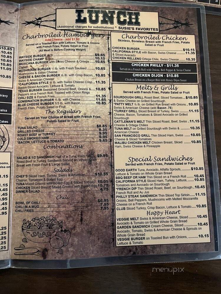 Wayside Cafe - Rosamond, CA menu_pic