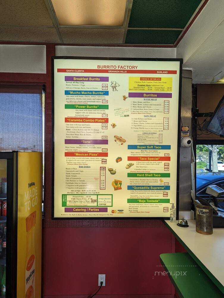 Burrito Factory - Santa Clarita, CA menu_pic