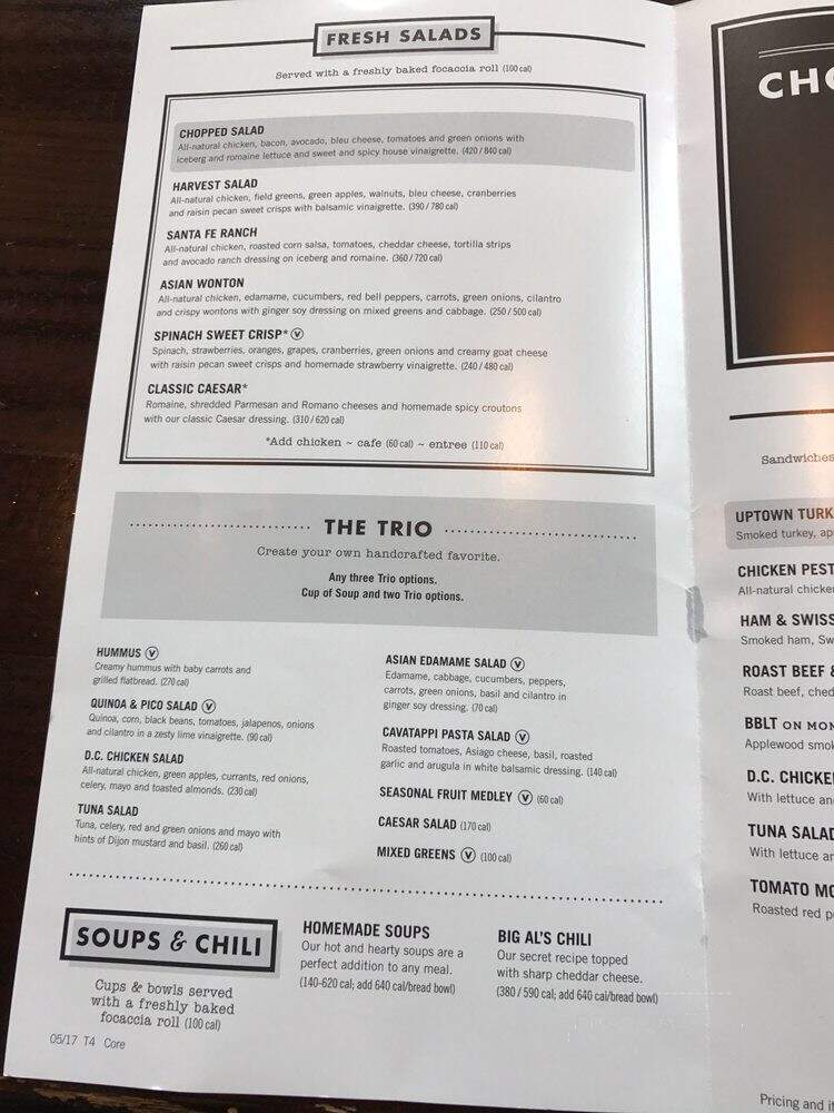 Corner Bakery Cafe - Santa Clarita, CA menu_pic