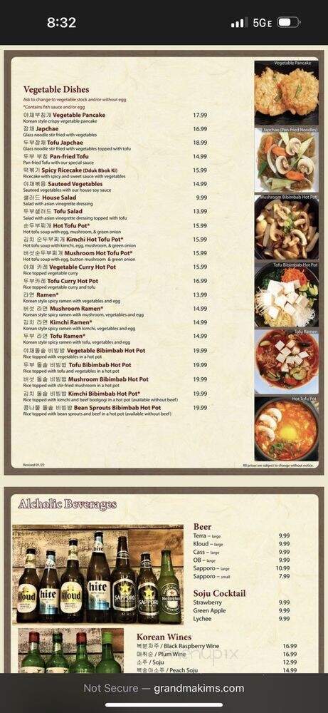 Grandma Kims Family Diner - Canoga Park, CA menu_pic