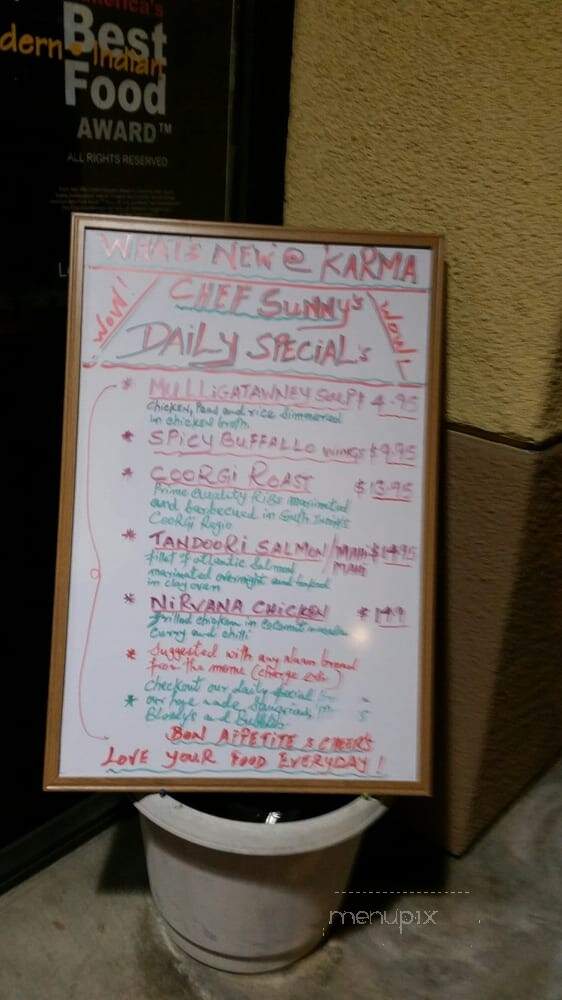 Karma Restaurant Bar & Lounge - Valencia, CA menu_pic