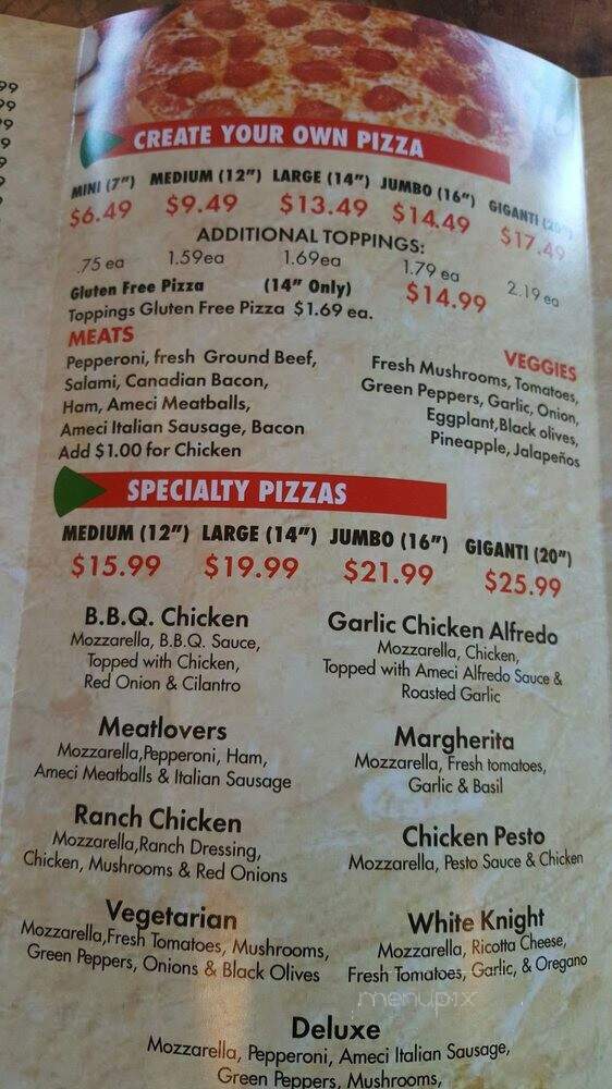 Ameci Pizza & Pasta - Newhall, CA menu_pic