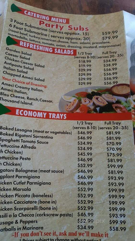 Ameci Pizza & Pasta - Newhall, CA menu_pic