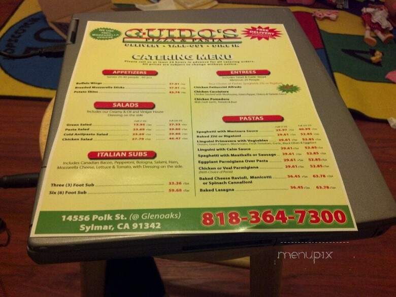 Guido's Pizza - Sylmar, CA menu_pic
