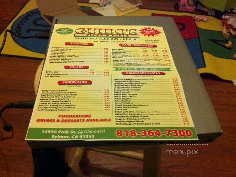 Guido's Pizza - Sylmar, CA menu_pic