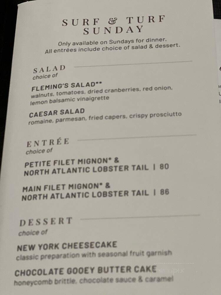 Fleming's Prime Steakhouse - Woodland Hills, CA menu_pic