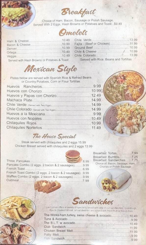 Las Lomas Restaurant - Sylmar, CA menu_pic