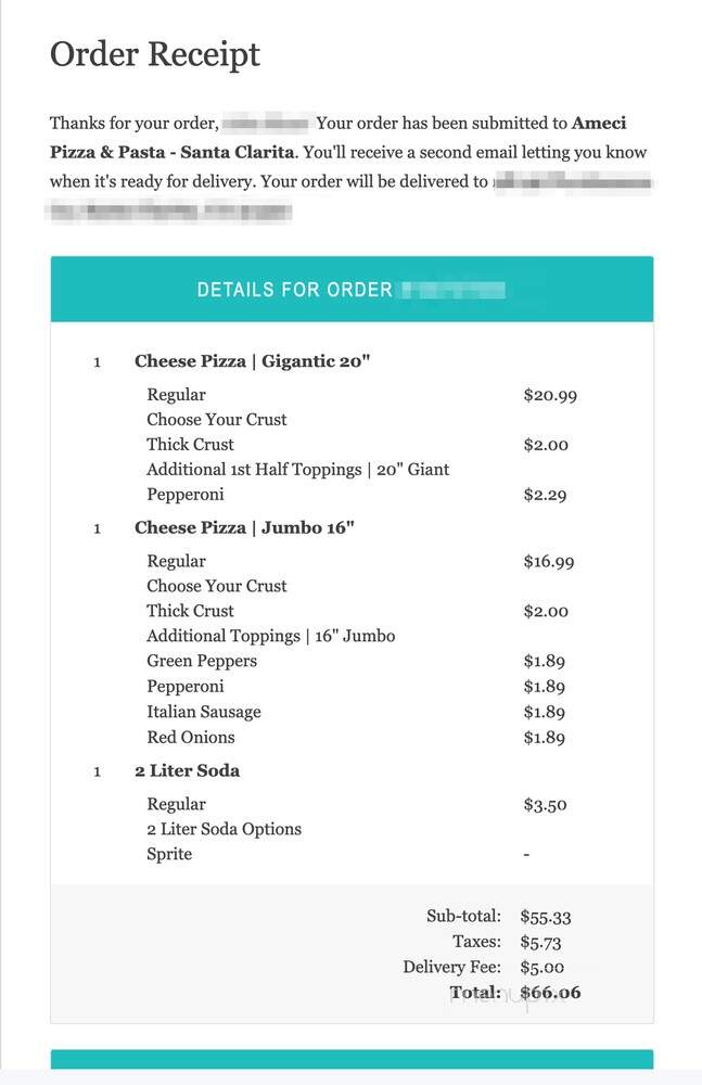 Ameci Pizza & Pasta - Santa Clarita, CA menu_pic
