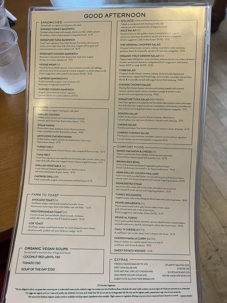 Coral Tree Cafe - Encino, CA menu_pic