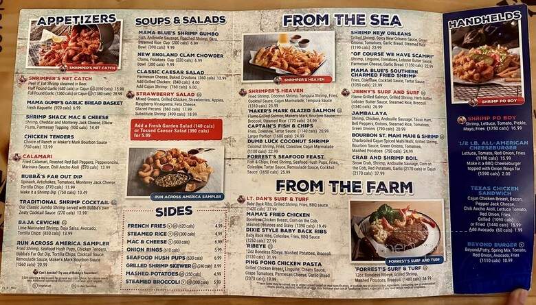 Bubba Gump Shrimp Co - Santa Monica, CA menu_pic
