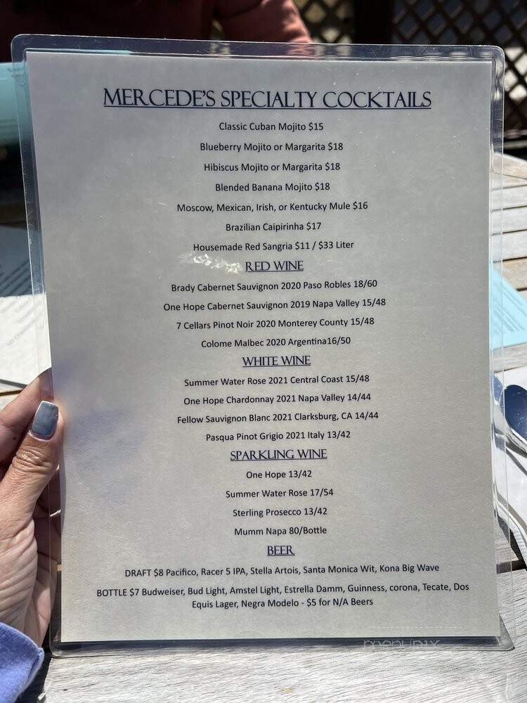 Mercede's Grille - Marina Del Rey, CA menu_pic