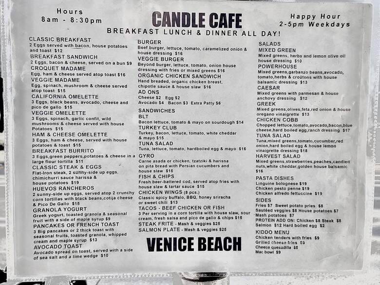 Candle Cafe & Grill - Venice, CA