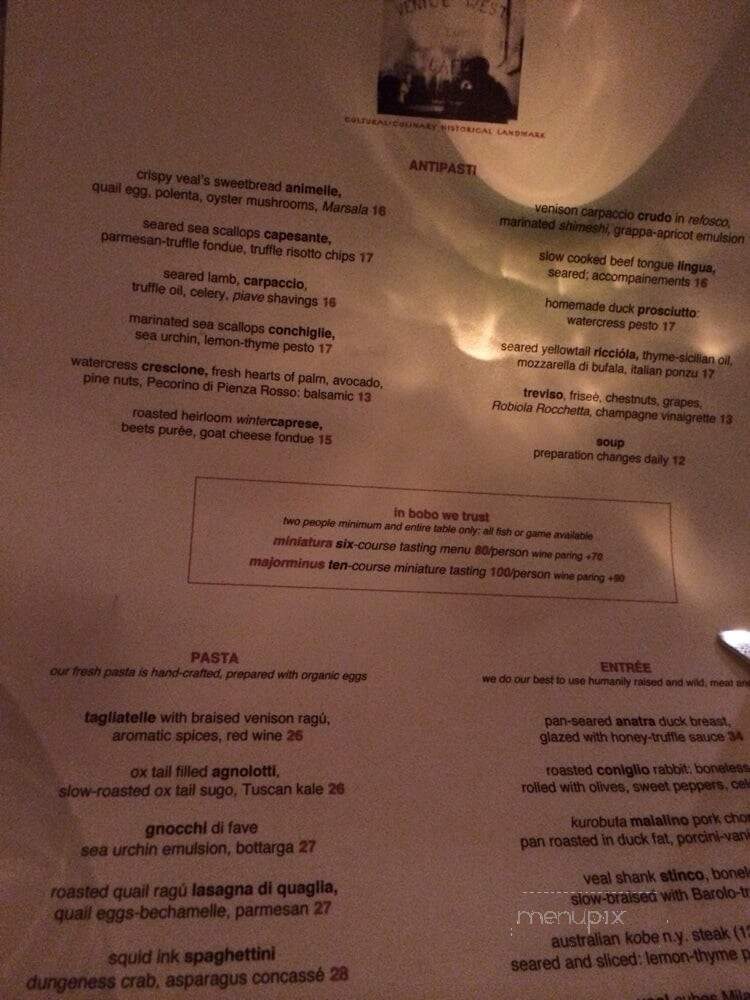 Piccolo Cipriani - Venice, CA menu_pic