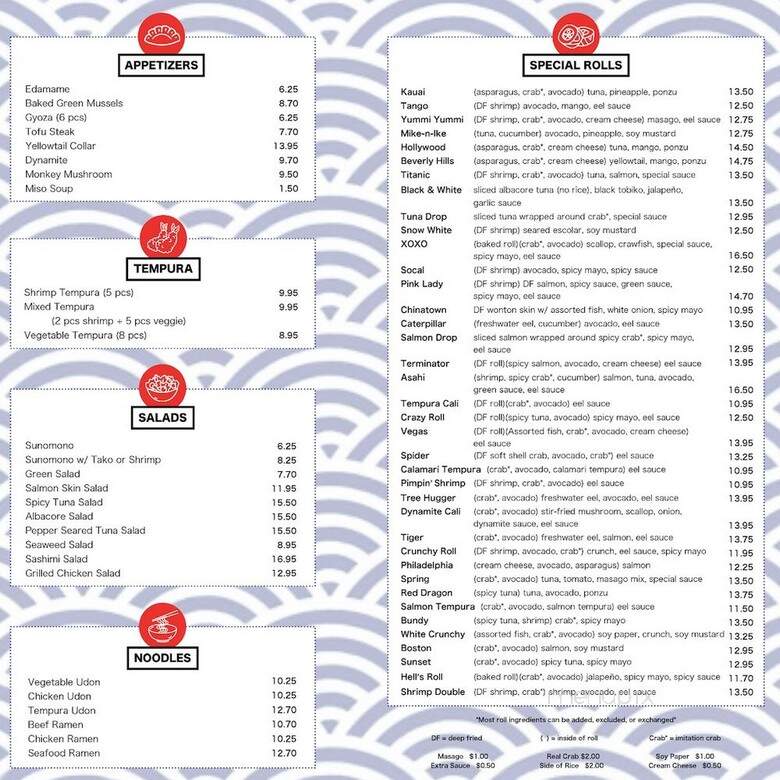 Hara Sushi - Los Angeles, CA menu_pic