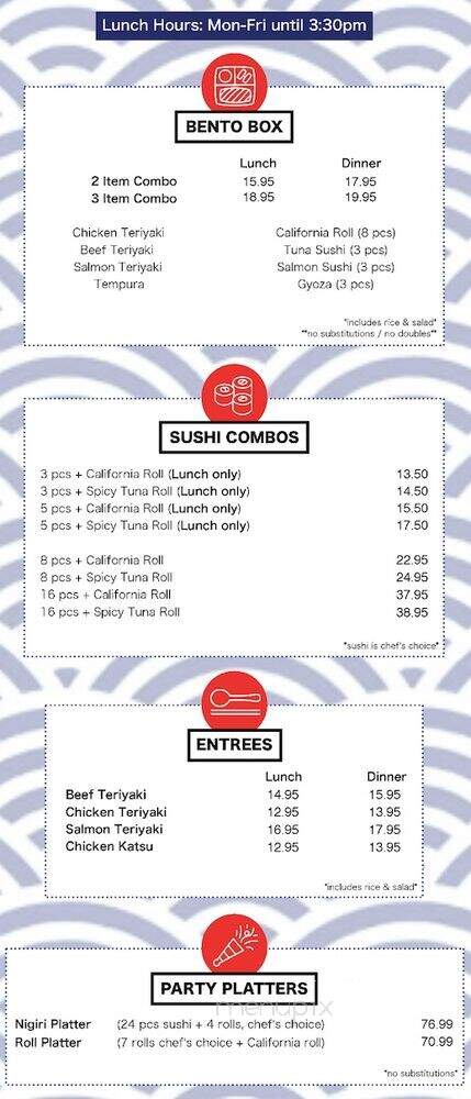Hara Sushi - Los Angeles, CA menu_pic