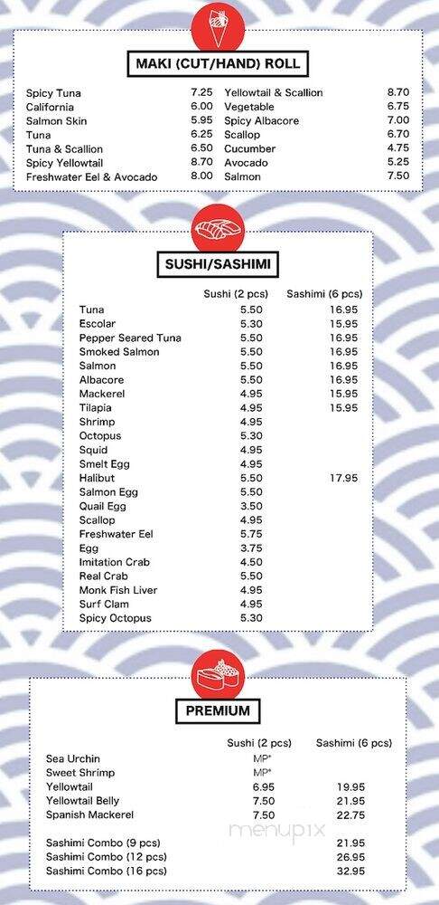 Hara Sushi - Los Angeles, CA menu_pic