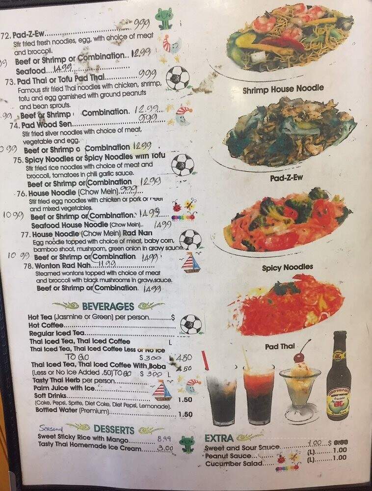Tasty Thai Cafe - Mission Hills, CA menu_pic