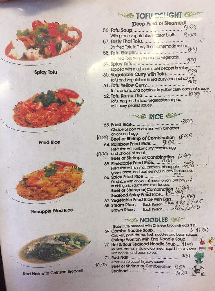 Tasty Thai Cafe - Mission Hills, CA menu_pic