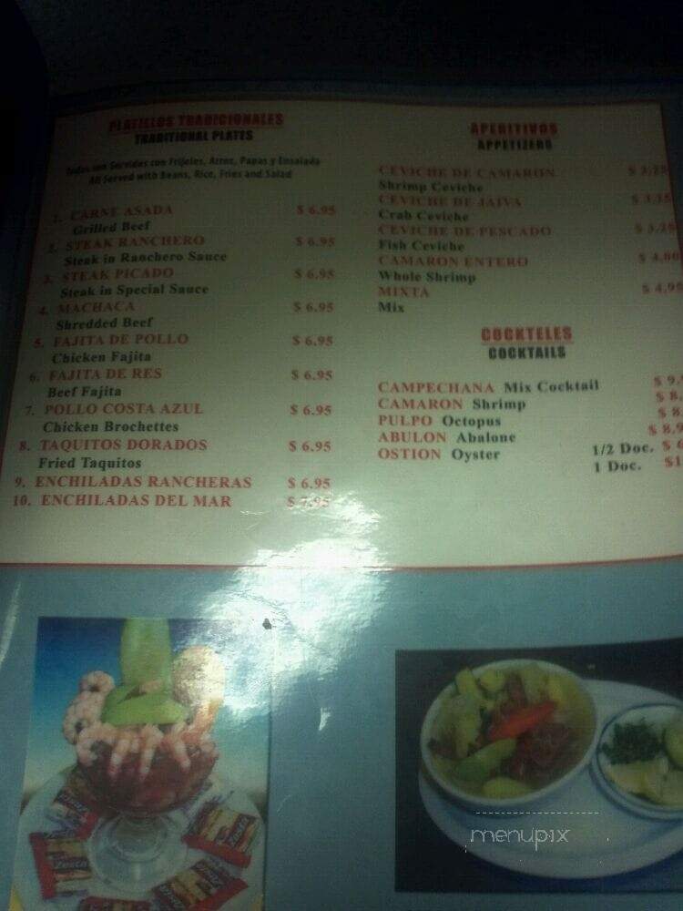 Costa Azul Restaurant - Van Nuys, CA menu_pic