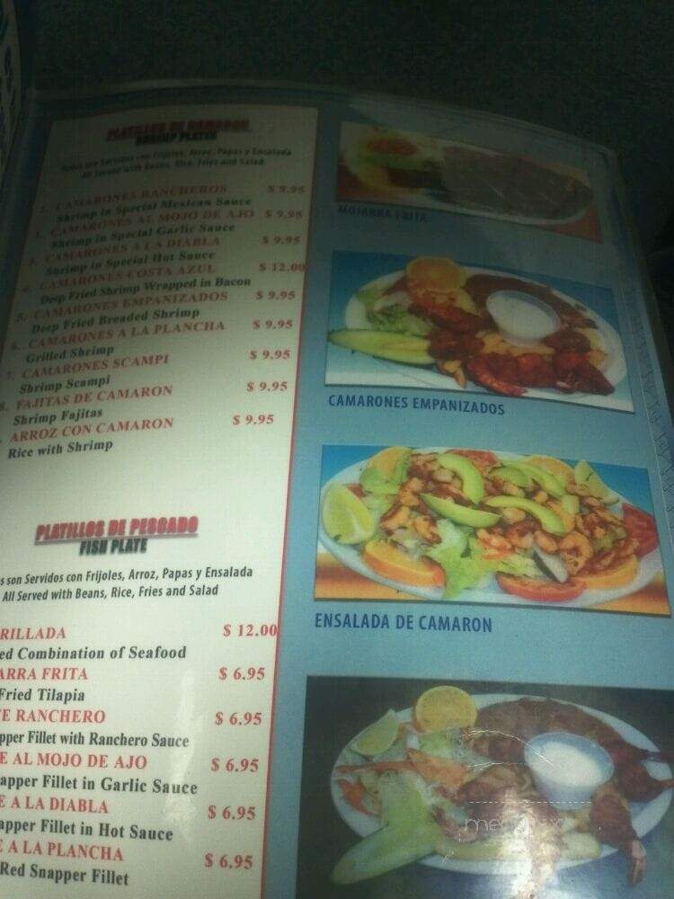 Costa Azul Restaurant - Van Nuys, CA menu_pic