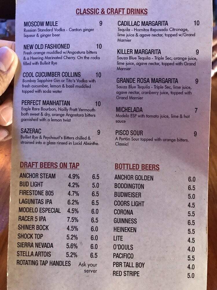 San Francisco Saloon Co - Los Angeles, CA menu_pic