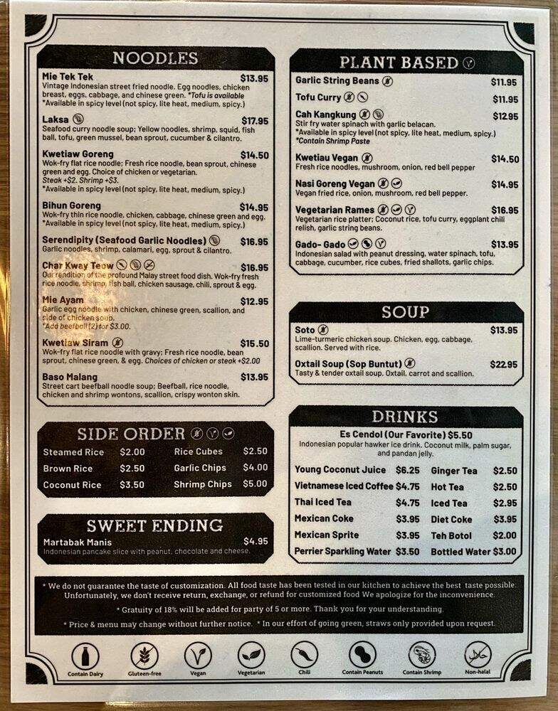 Simpang Asia - Los Angeles, CA menu_pic